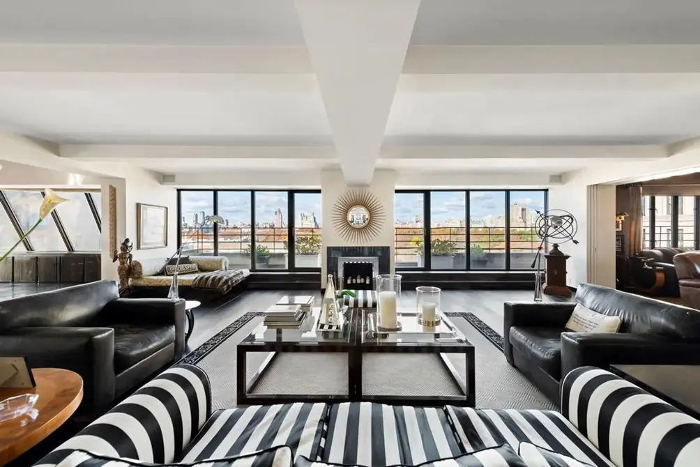 Living room with terrace access and Central Park views