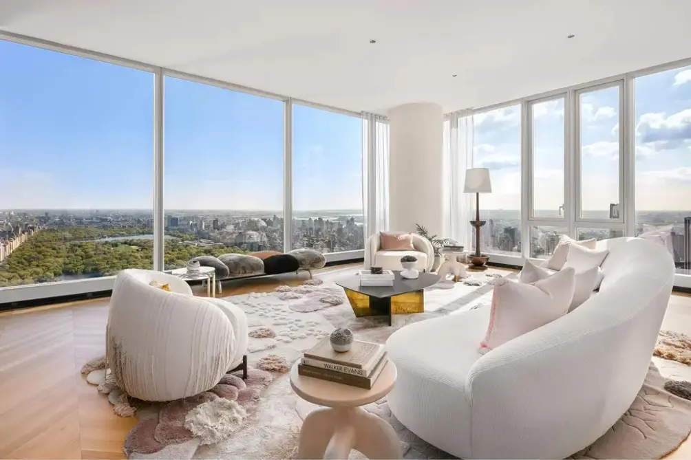 Corner living room with Central Park views