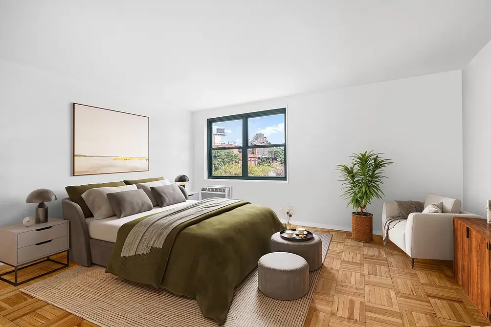 Bedroom with treetop views