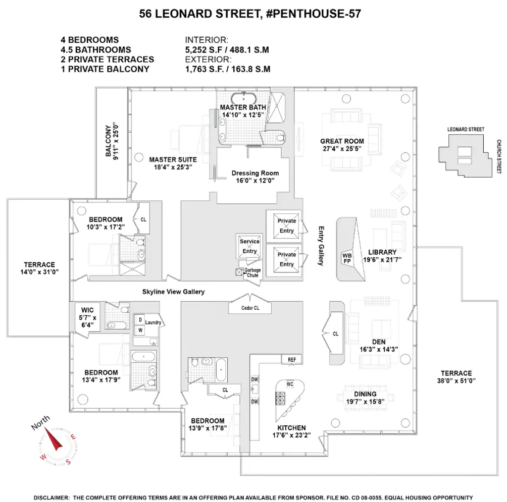 56 Leonard Street #PH57 floor plan
