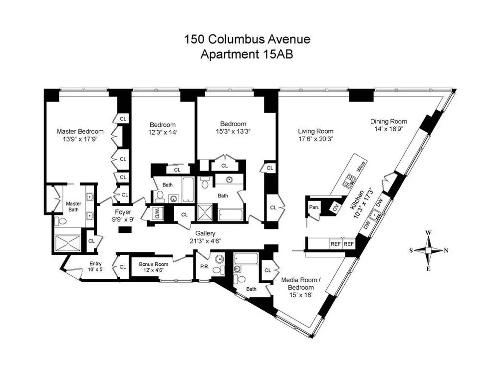 150 Columbus Avenue #15AB floor plan
