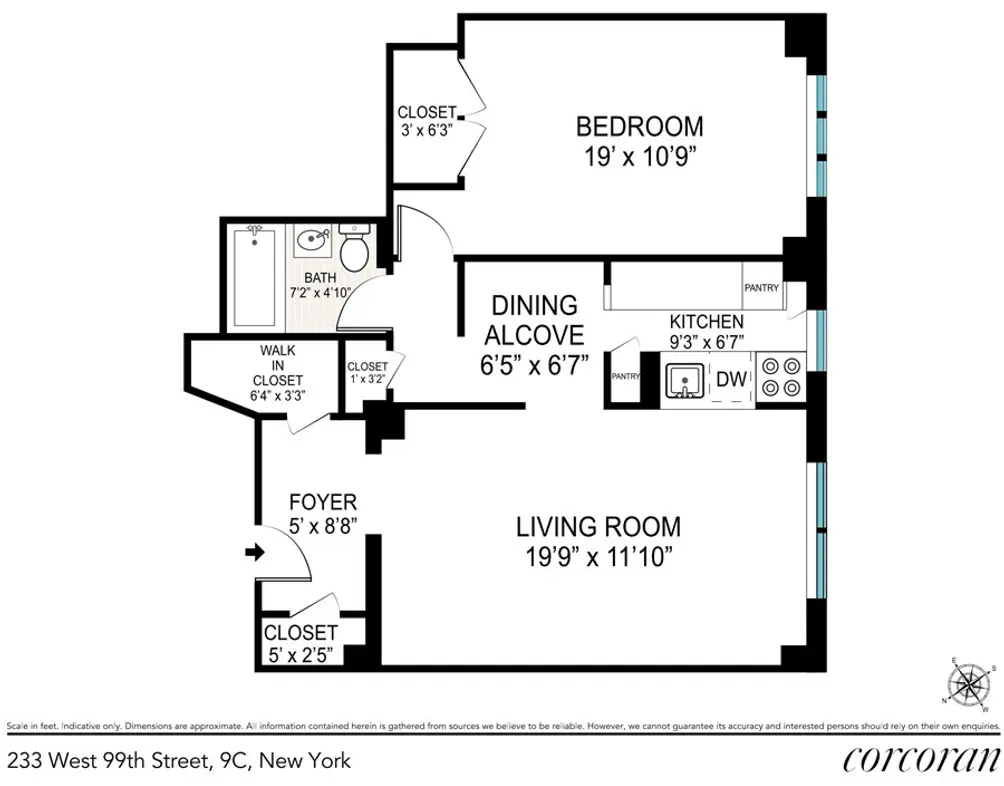 233 West 99th Street #9C floor plan