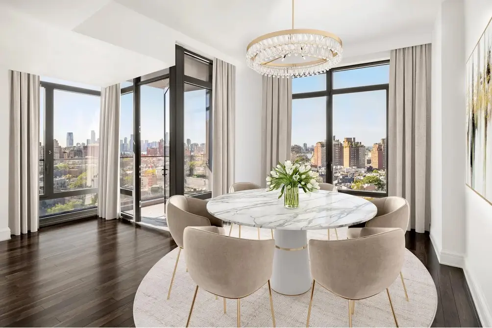 Dining area with city views