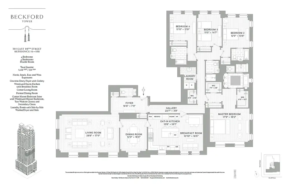 Four-bedroom floor plan