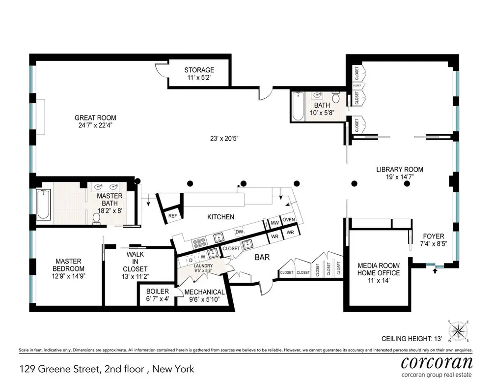 129 Greene Street #2FL floor plan