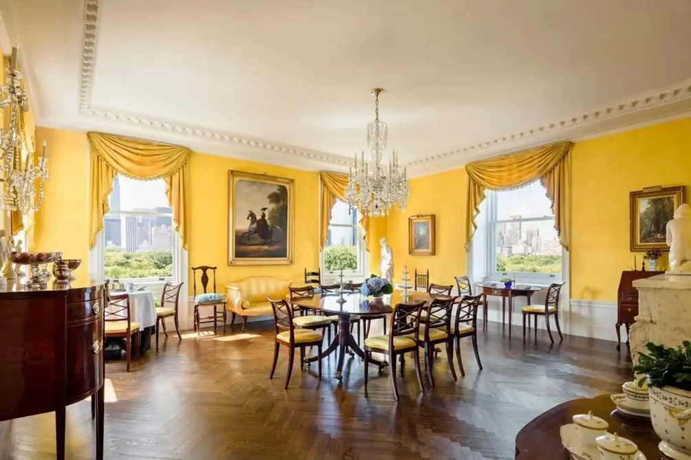 Formal dining room with Central Park views
