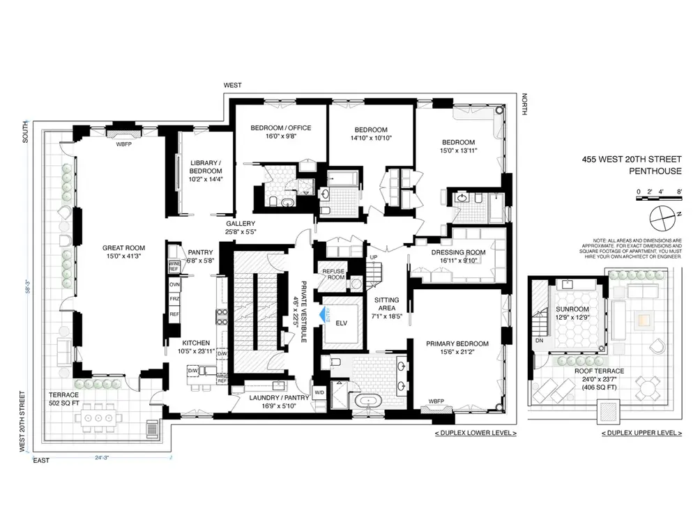 Duplex penthouse floor plan