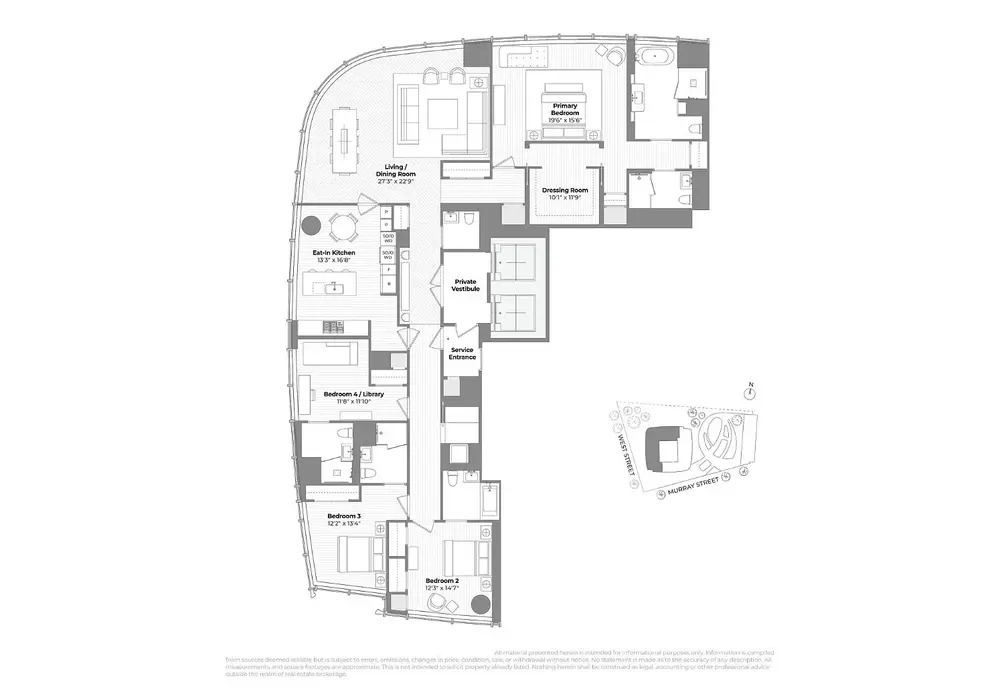 Four-bedroom floor plan