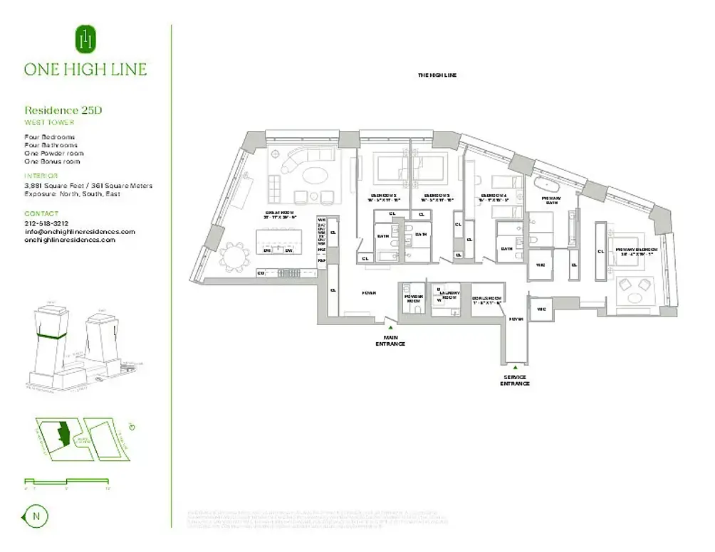 Four-bedroom floor plan