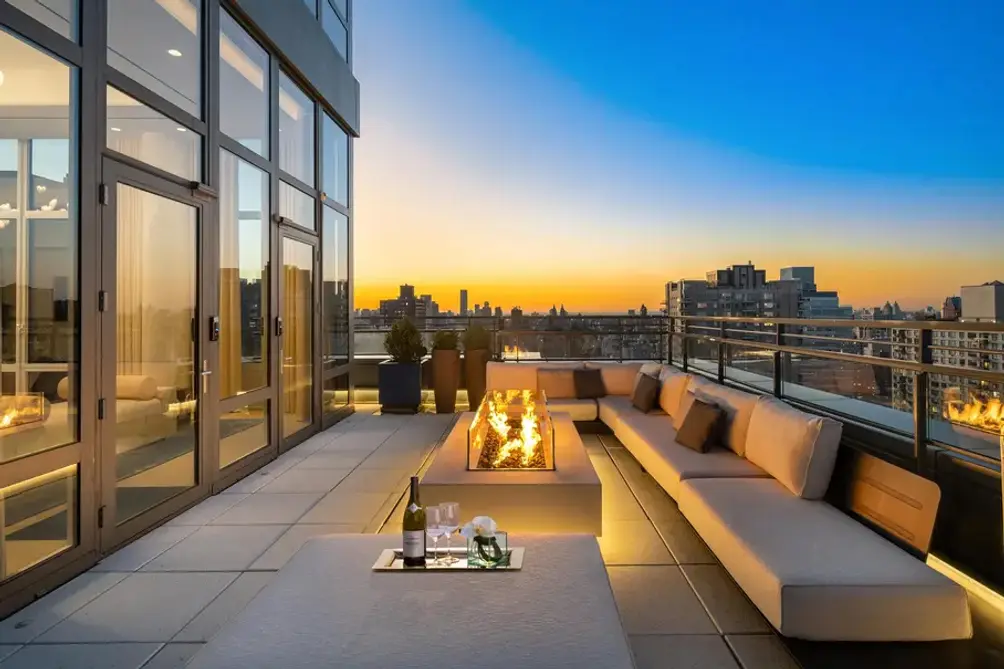 Private terrace with skyline views