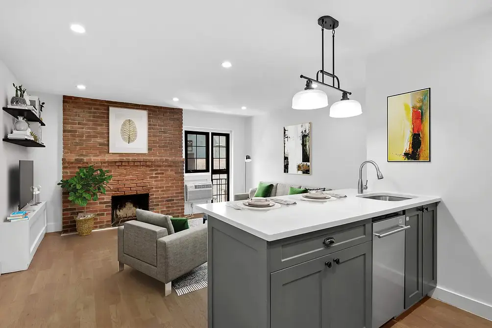 Living room and open kitchen