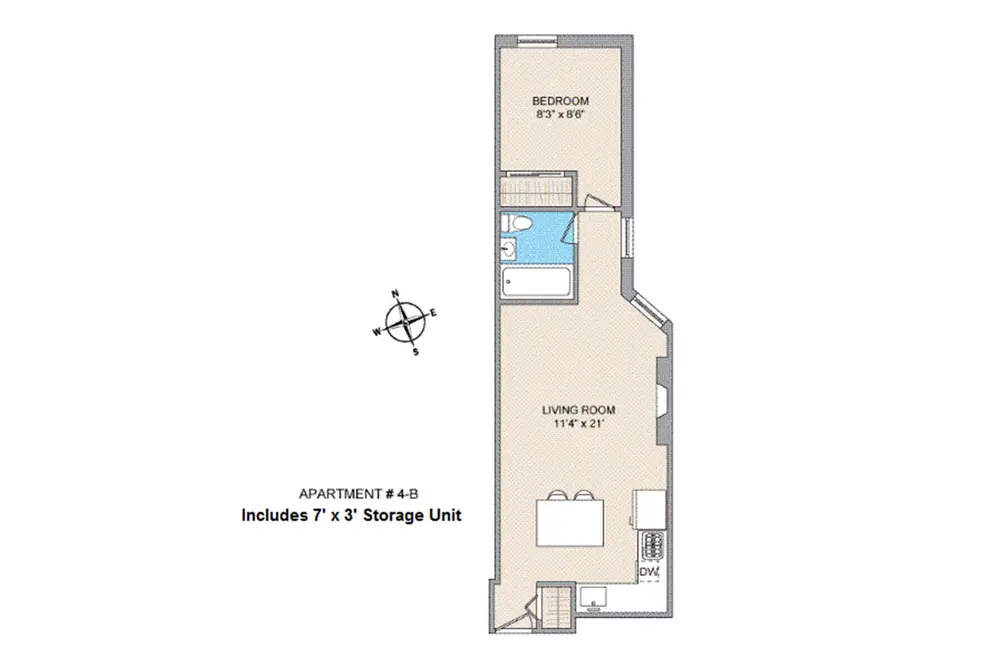221 West 21st Street #4B floor plan