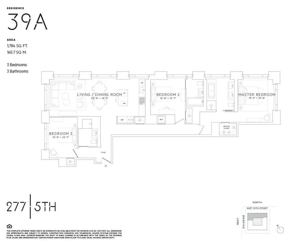 277 Fifth Avenue #39A floor plan