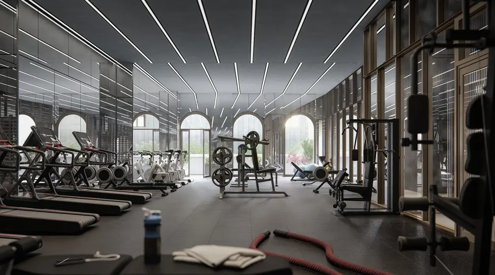 Fitness center with terrace access