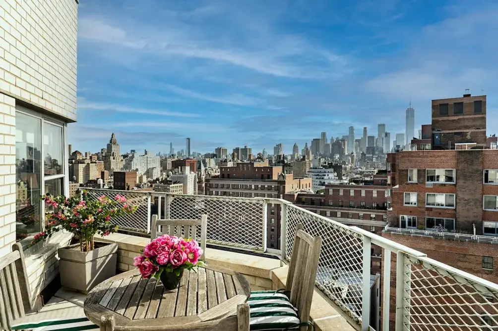 Private terrace with downtown skyline views
