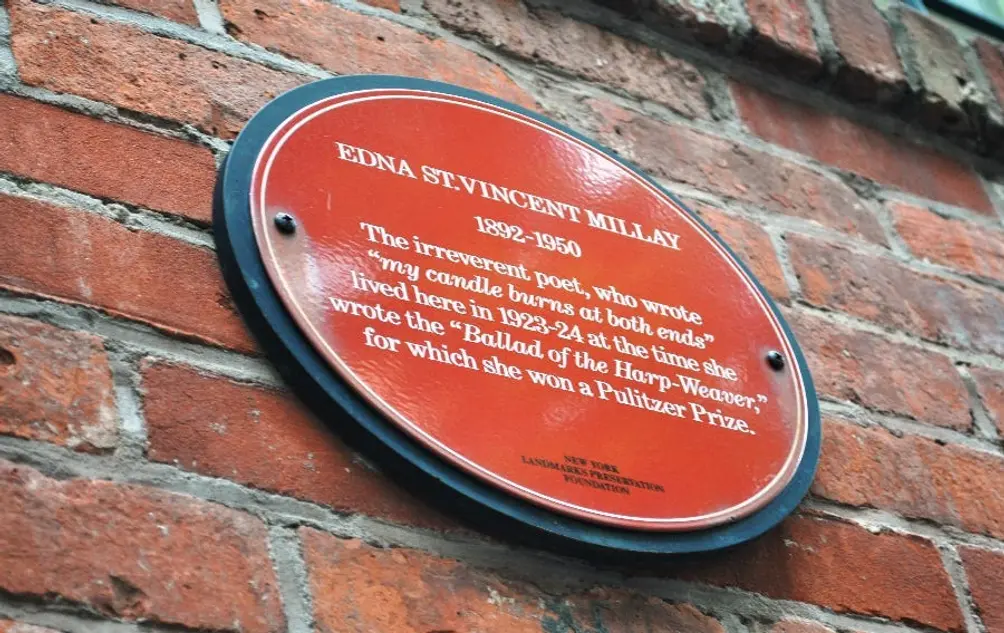 Edna St Vincent Millay plaque