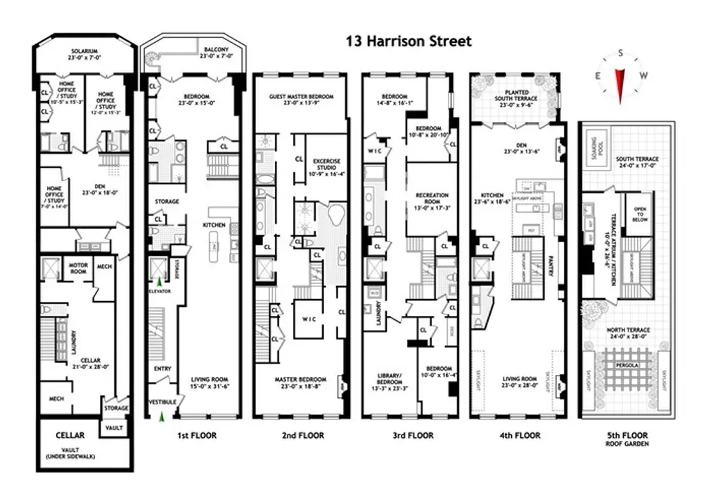 13 Harrison Street #TH floor plan