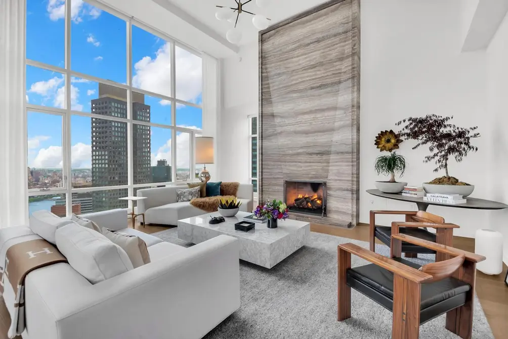 Living room with fireplace