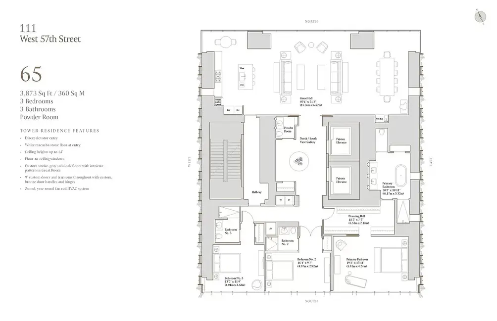 Full-floor unit floor plan