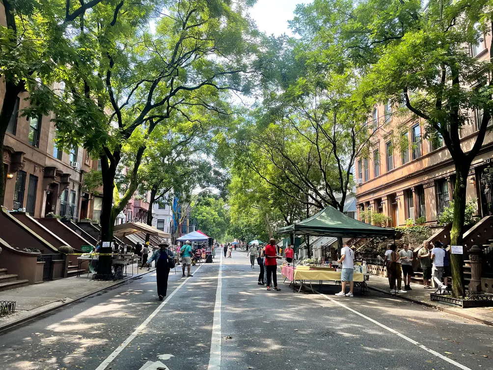 Harlem brownstone block