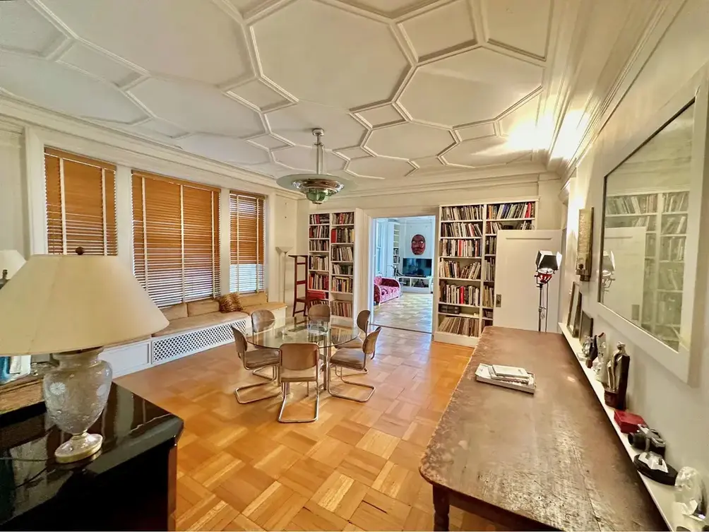 Interiors with coffered ceiling