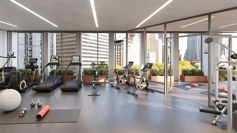 Fitness center with terrace access