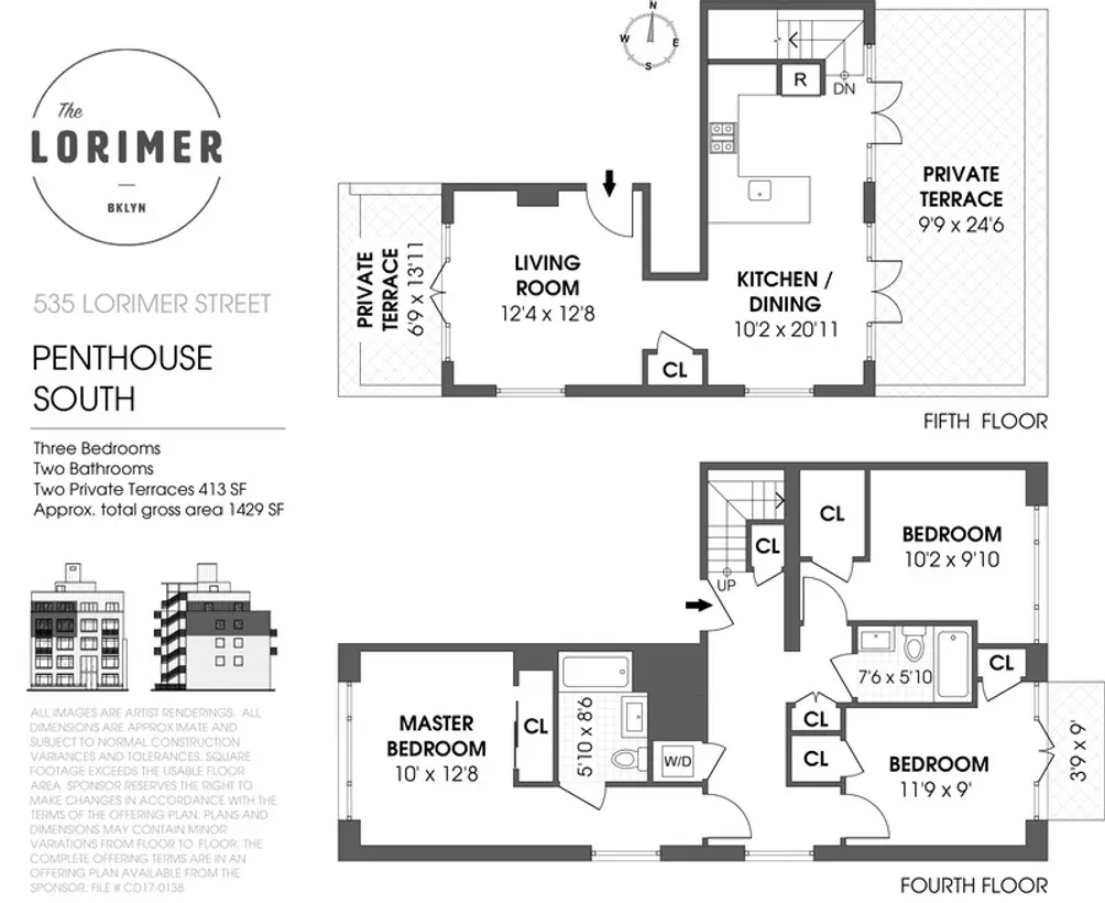 535 Lorimer Street #PHSOUTH floor plan