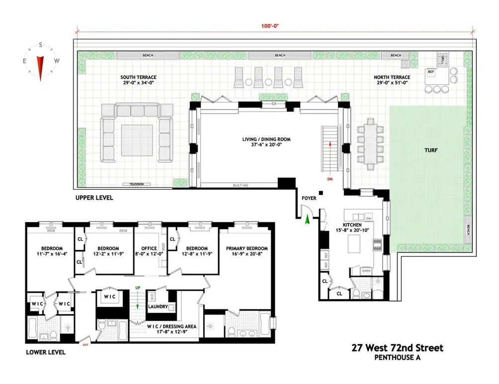 Duplex penthouse floor plan