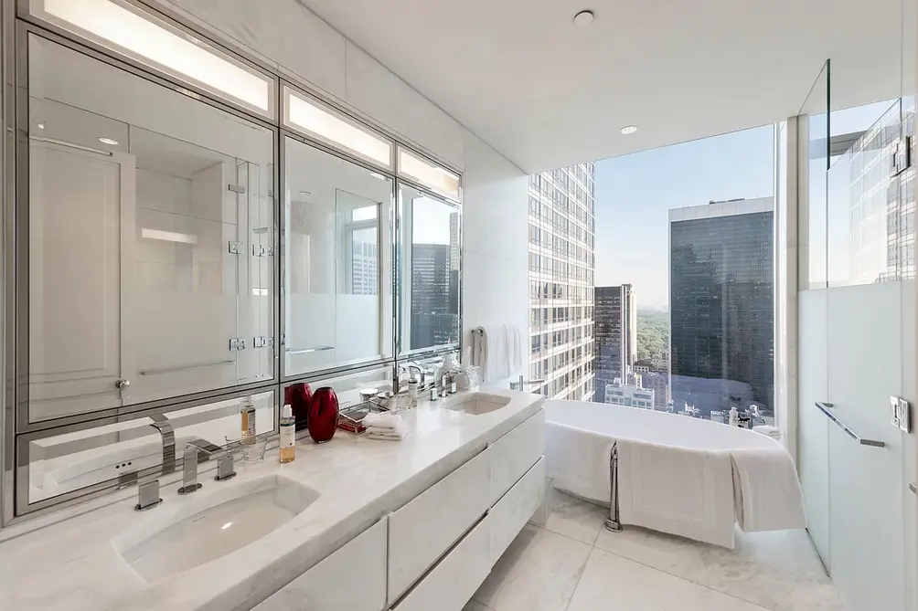 Windowed bath with separate soaking tub