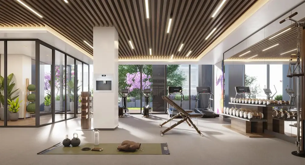 Fitness center with terrace access