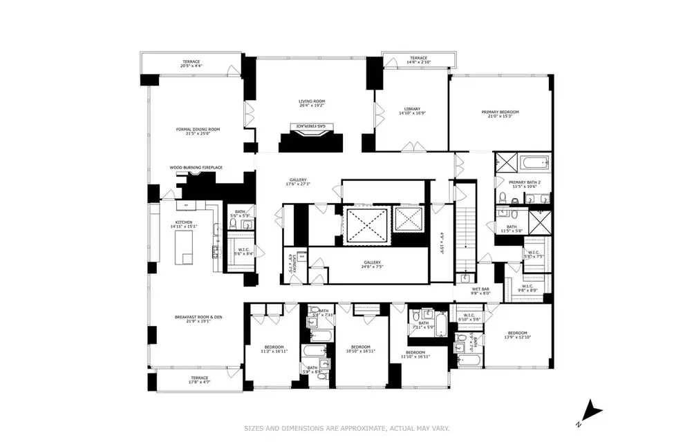 Penthouse floor plan, Yorkville penthouses