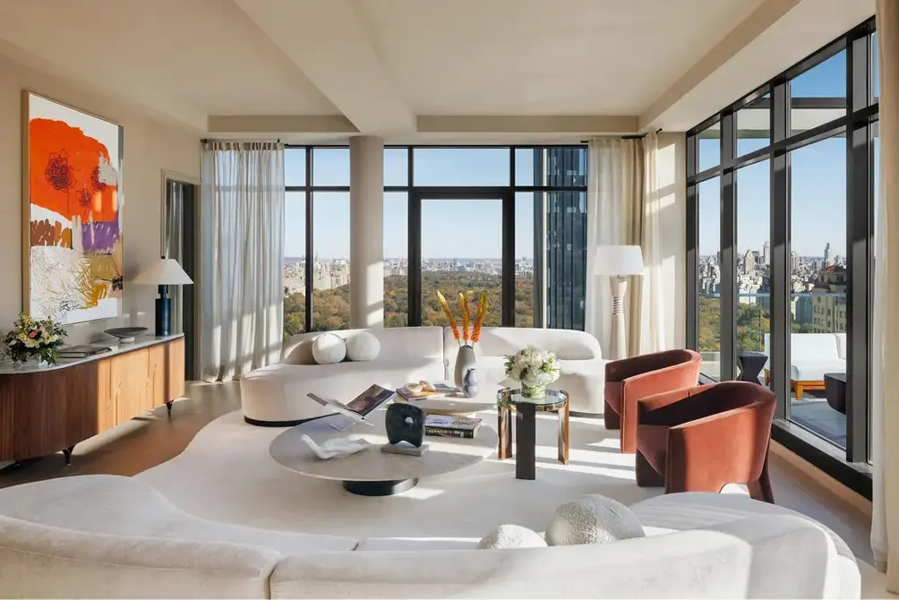 Living room overlooking Central Park