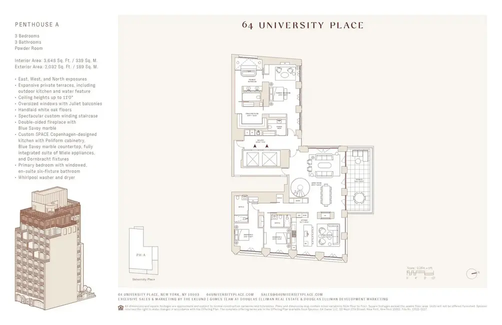 Penthouse floor plan, NYC penthouses