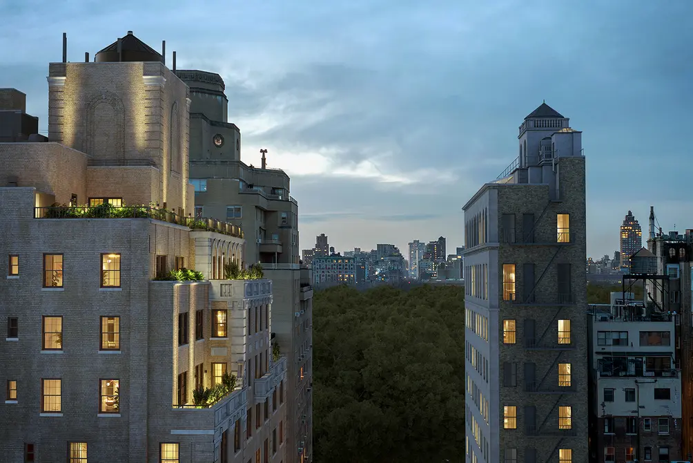 View of Upper East Side architecture and Central Park 