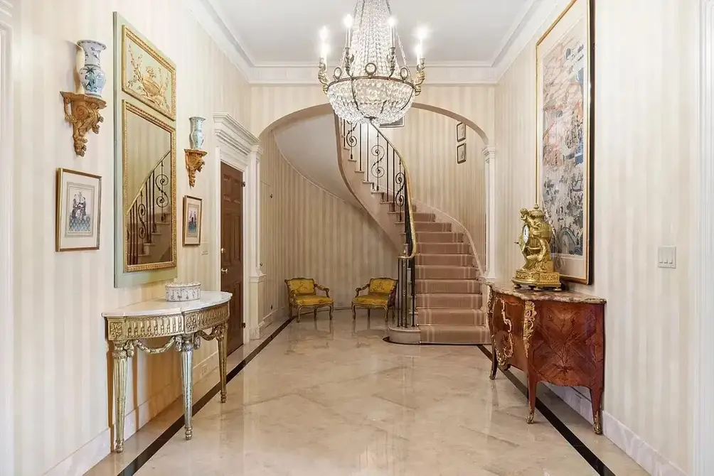 Foyer with dramatic staircase