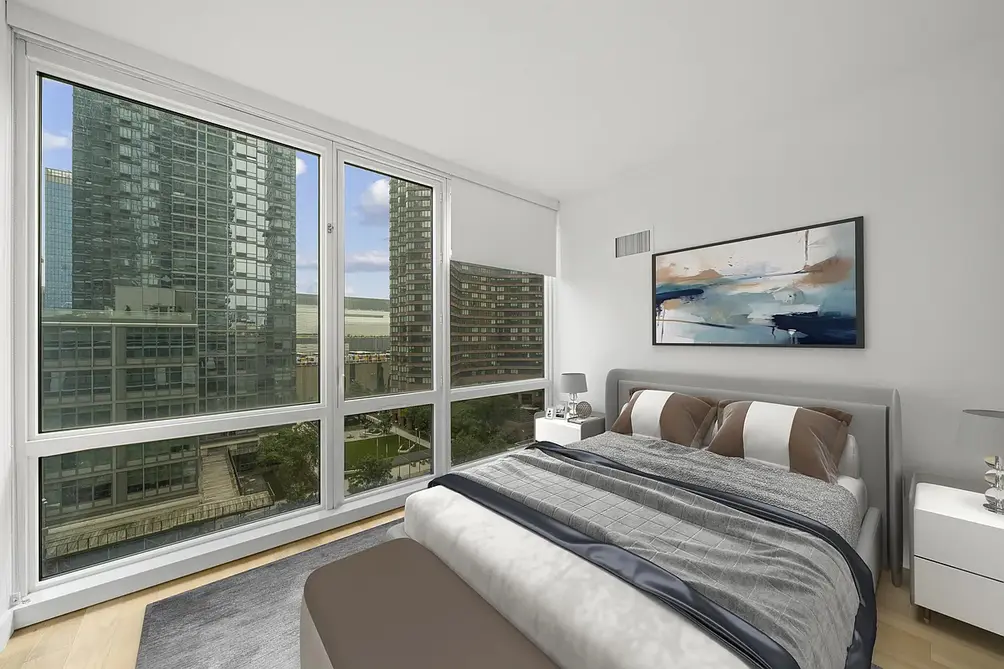 Bedroom with Hudson River views