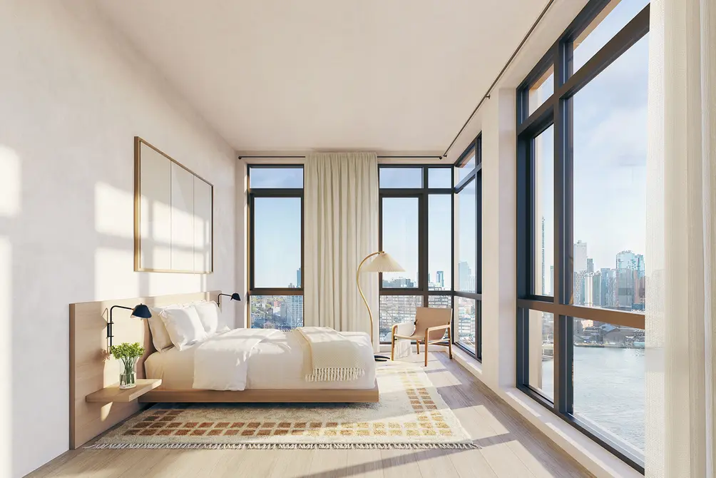 Primary bedroom with East River views