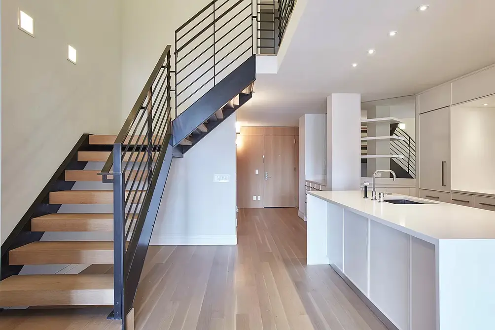 Open kitchen and stairwell