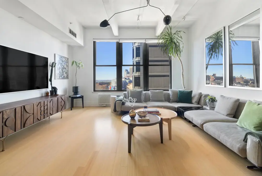 Living room with city views