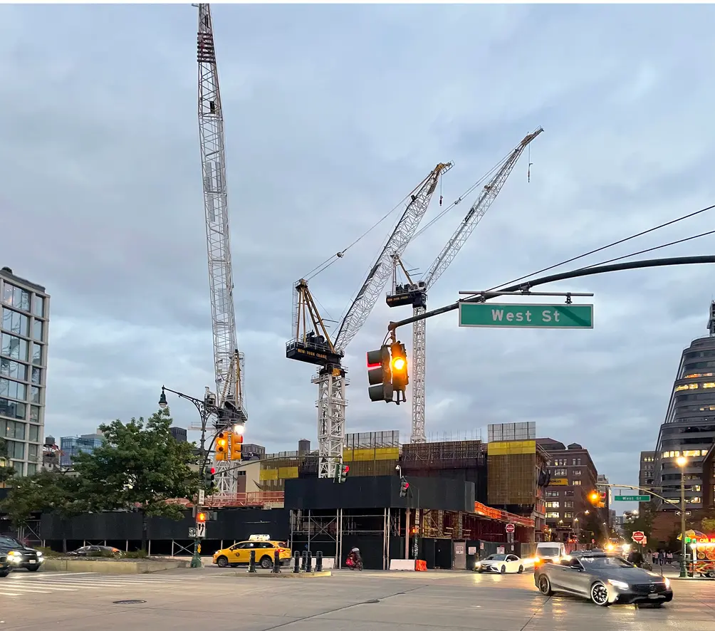 Construction progress in Hudson Square