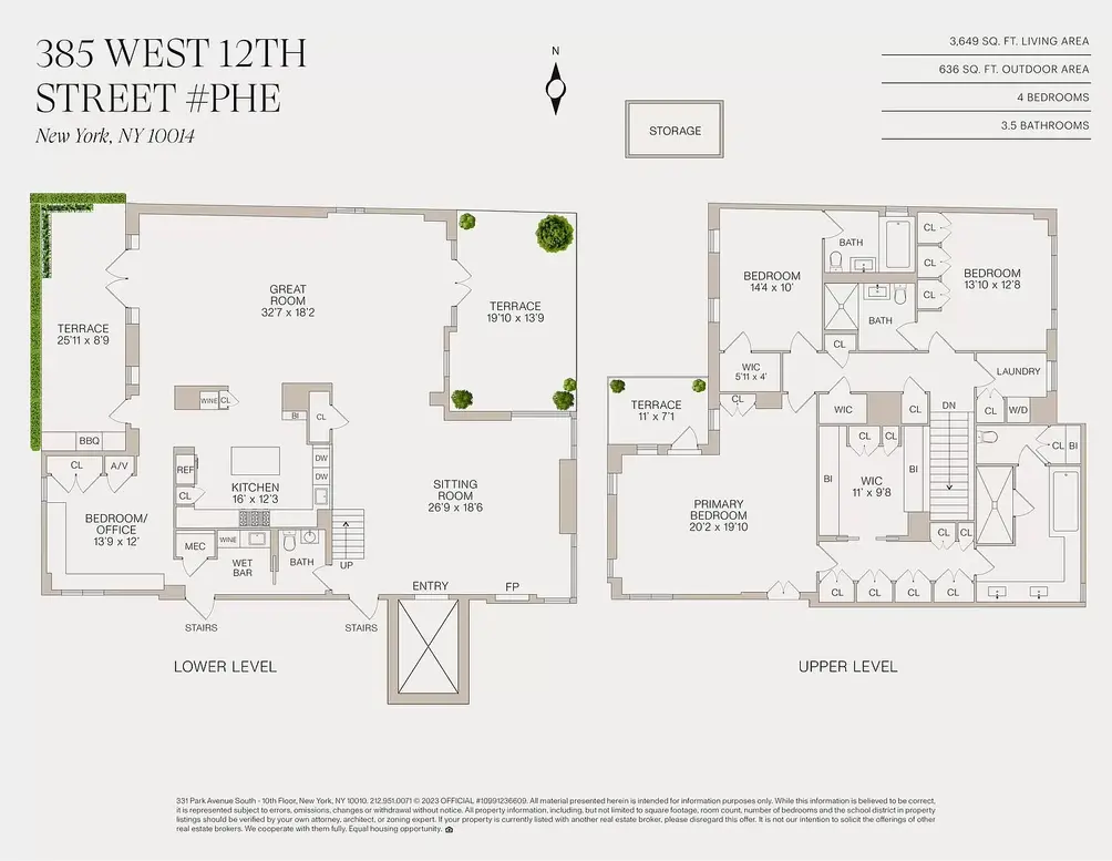 Duplex penthouse floor plan