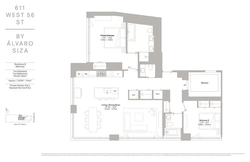 Two-bedroom floor plan 