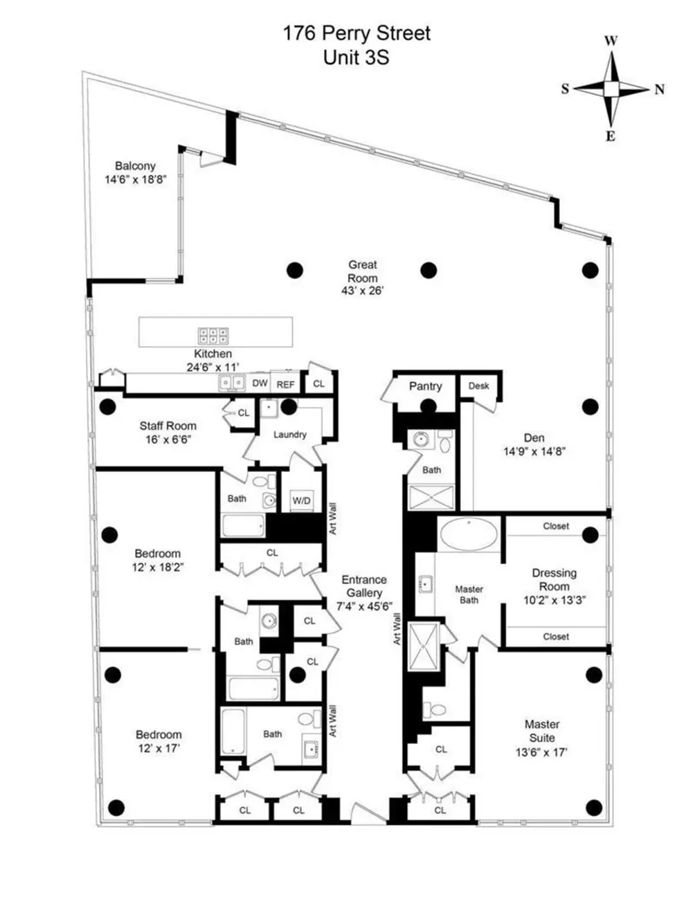 176 Perry Street #3S floor plan