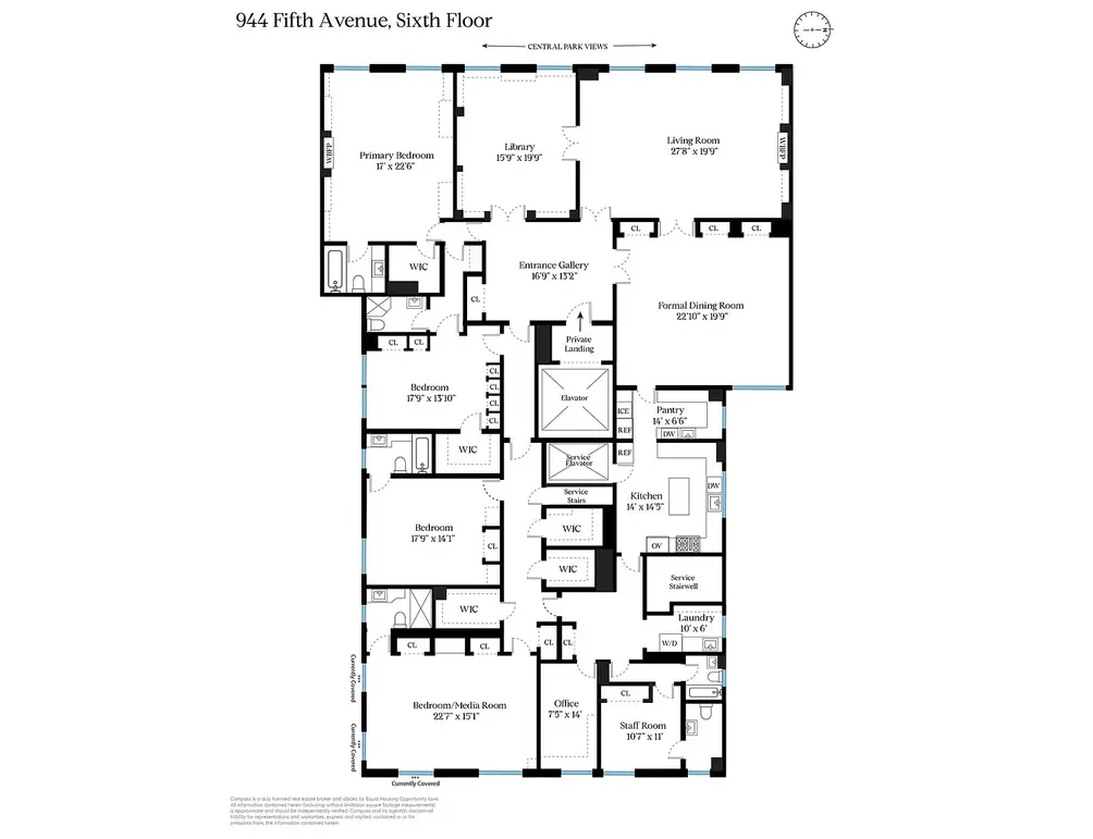 Full-floor unit floor plan