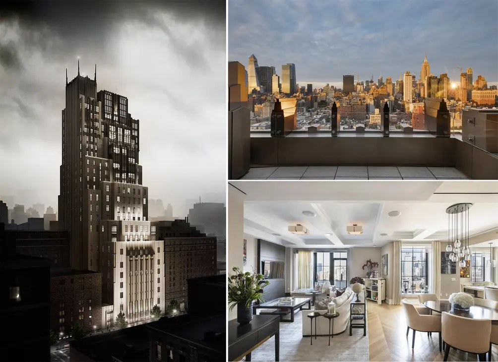 Living/dining room with Empire State Building views