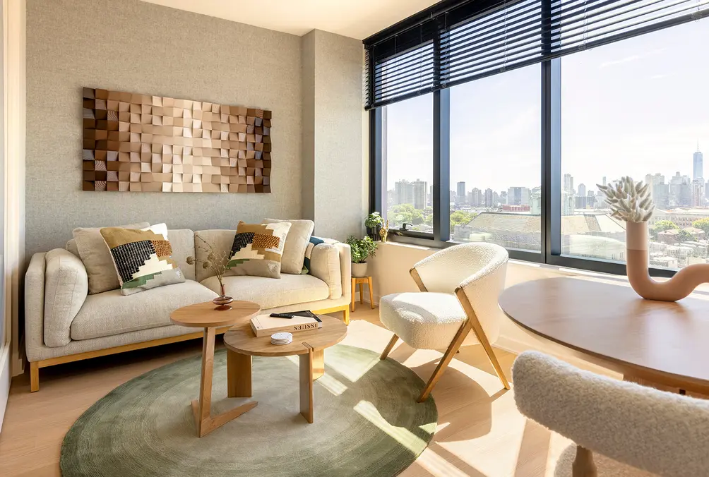 Living room with Manhattan views