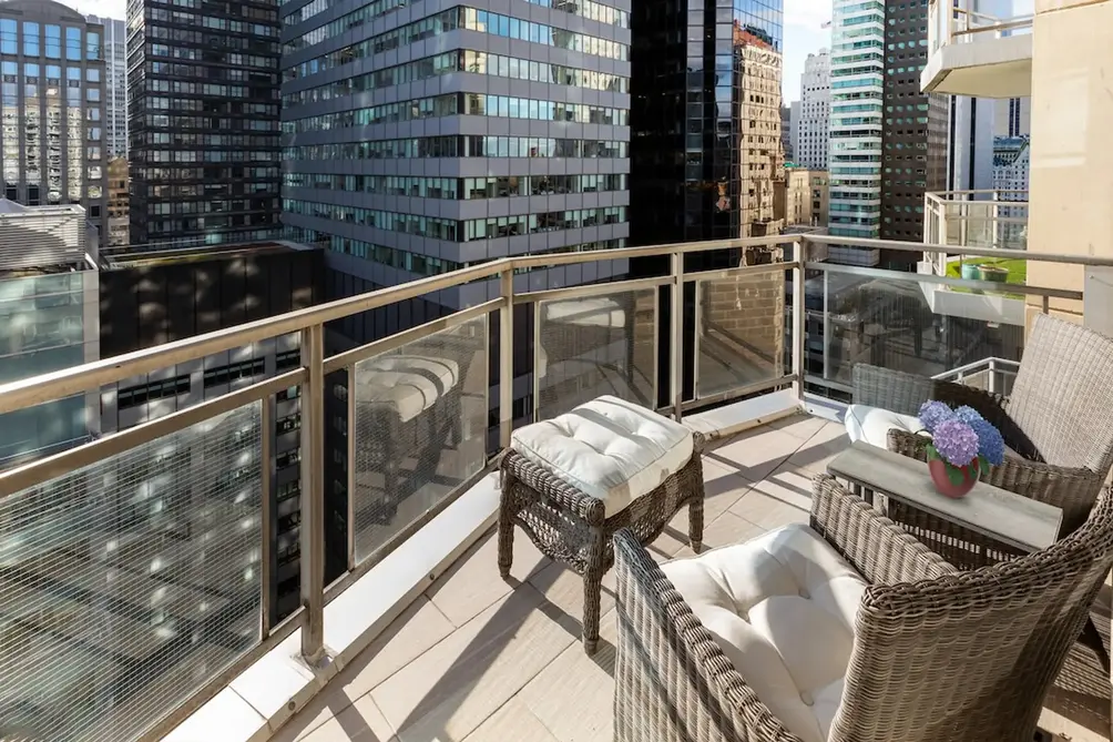 Private balcony with city views