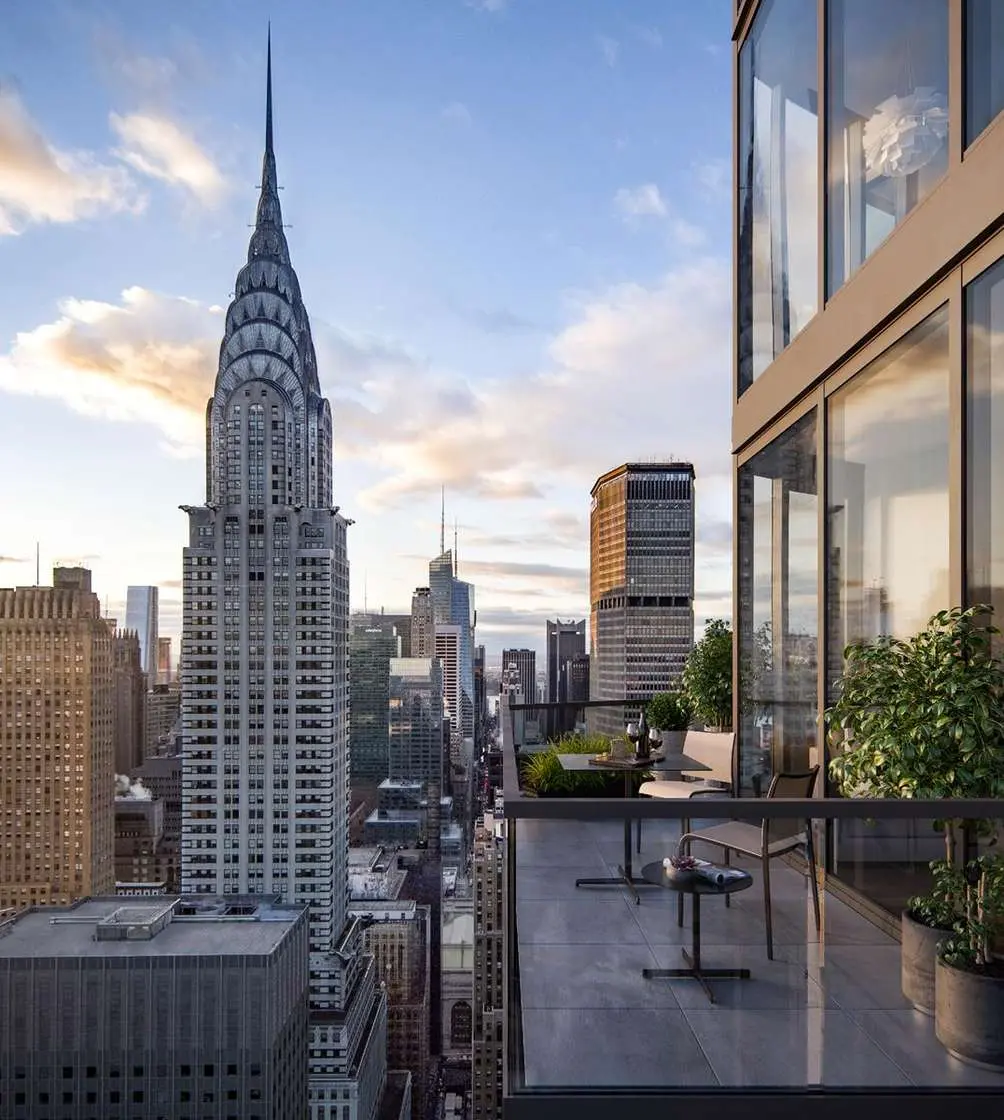 Private terrace at Summit, 222 East 44th Street