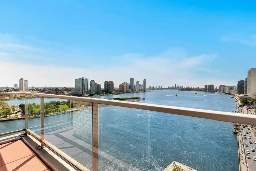Private terrace with East River views