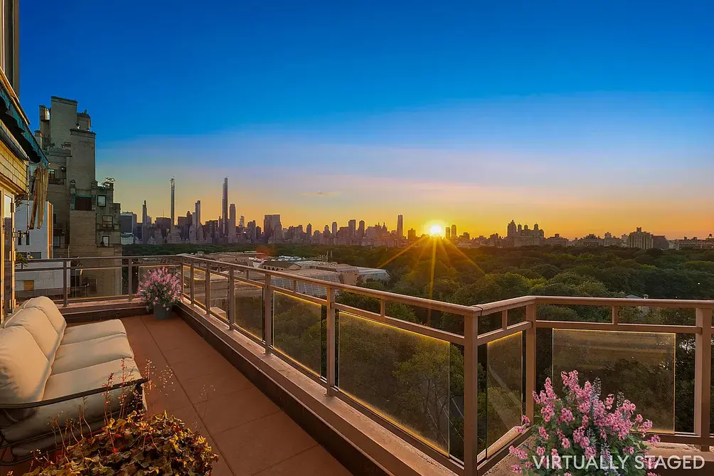 Private terrace with sunset and Billionaires' Row views